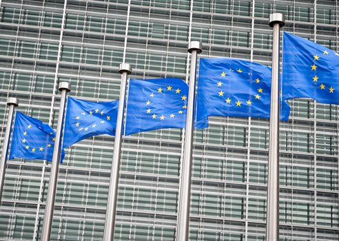EU flag foran EU kommissionsbygning.jpg